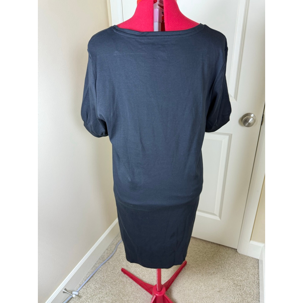 Women's Isaac Mizrahi Black XL Short Sleeve T-Shirt Dress - Picture 6 of 14